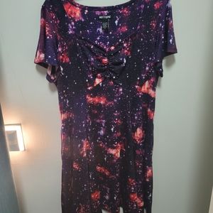 Galaxy Print Skater Dress